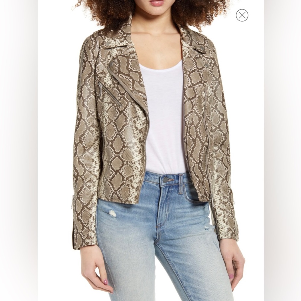 NWT VIGOSS Faux Leather Snakeskin Moto Jacket size Medium